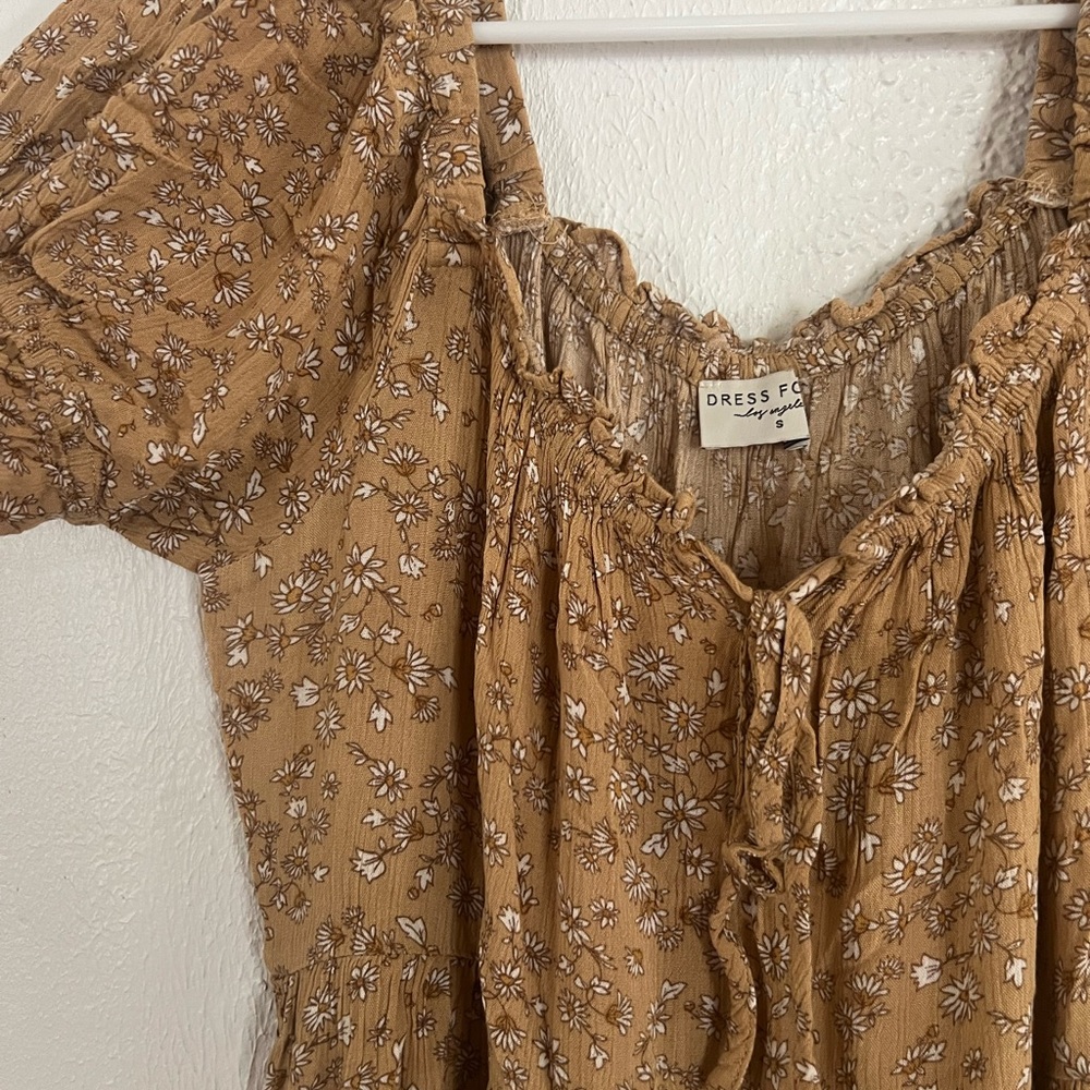 Dress Forum Floral Tan Dress